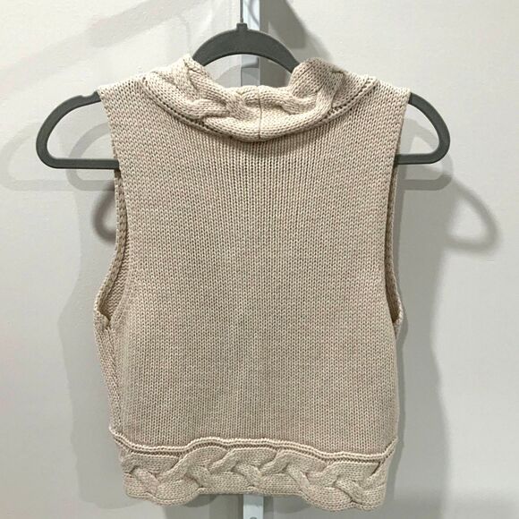 XXi Sleeveless One Button Cardigan Sweater Vest in Cream Size Medium - Picture 6 of 8
